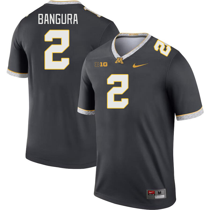 Men #2 Sieh Bangura Minnesota Golden Gophers College Football Jerseys Stitched-Charcoal